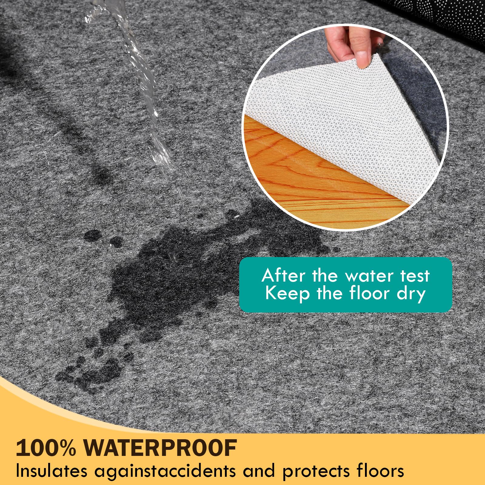 Kautudrum TPR backing detail delivering non-slip grip