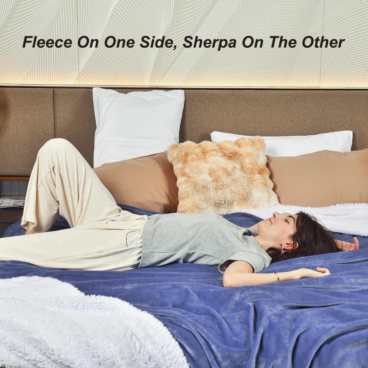KAWAHOME blanket styled on bed adding warmth and decorative appeal