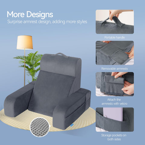 Kayfia pillow in bed semi-recline position for relaxed reading comfort