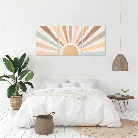 KBKBART set above nursery dresser, creates soothing boho atmosphere for room