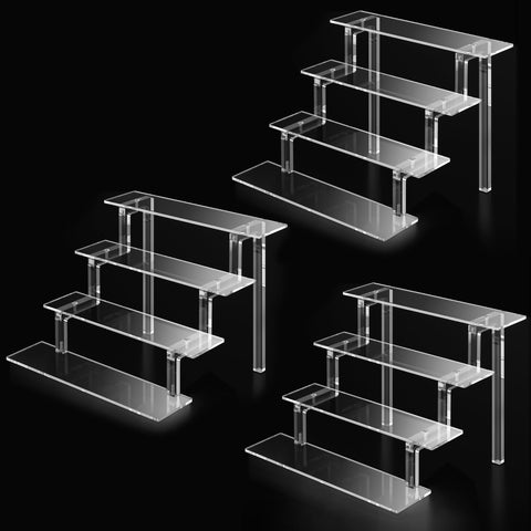 Kcrystenia front view clear perfume stand showcasing organized bottles
