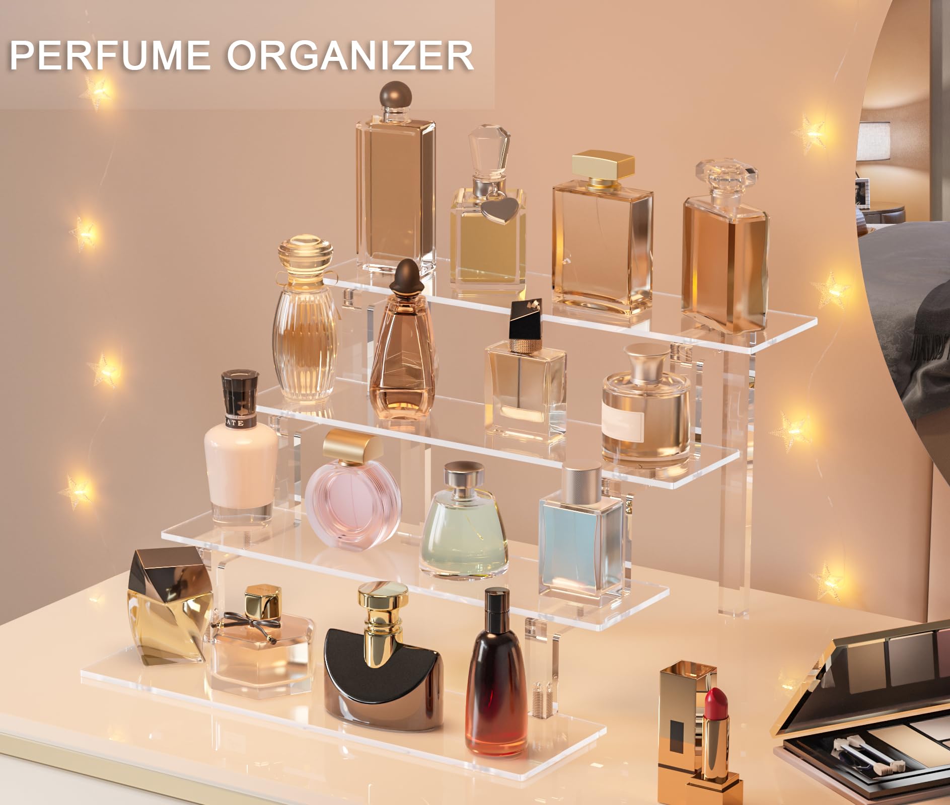 Kcrystenia in use on vanity organizing perfumes and cosmetics neatly