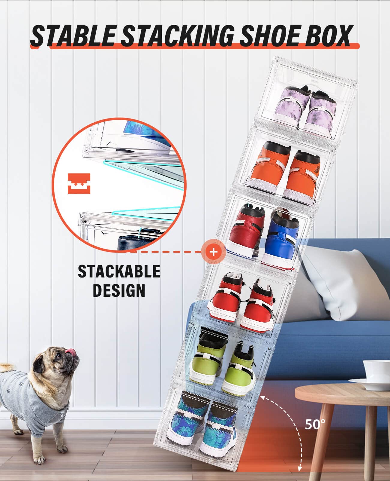 KDOR stacked boxes on shelf maximizing space and organized display benefit