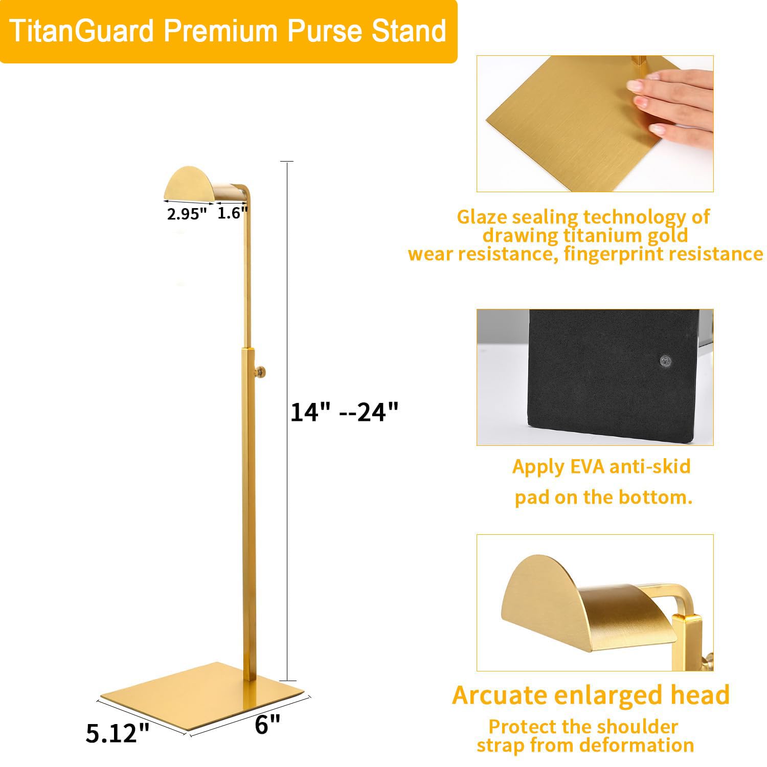 KDYZS+ adjustable height mechanism demonstrating 14 to 24 inch range
