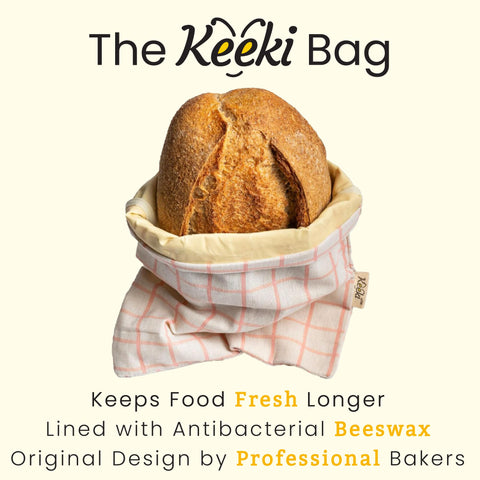 Keeki bag open wide-mouth with loaf inside for easy access and convenience benefit