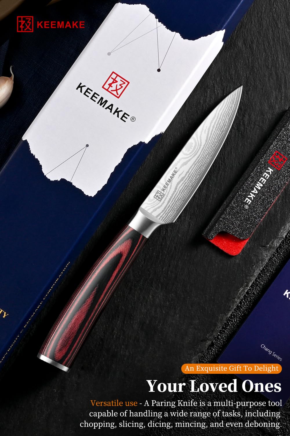 KEEMAKE paring knife on kitchen counter showing versatile everyday prep convenience