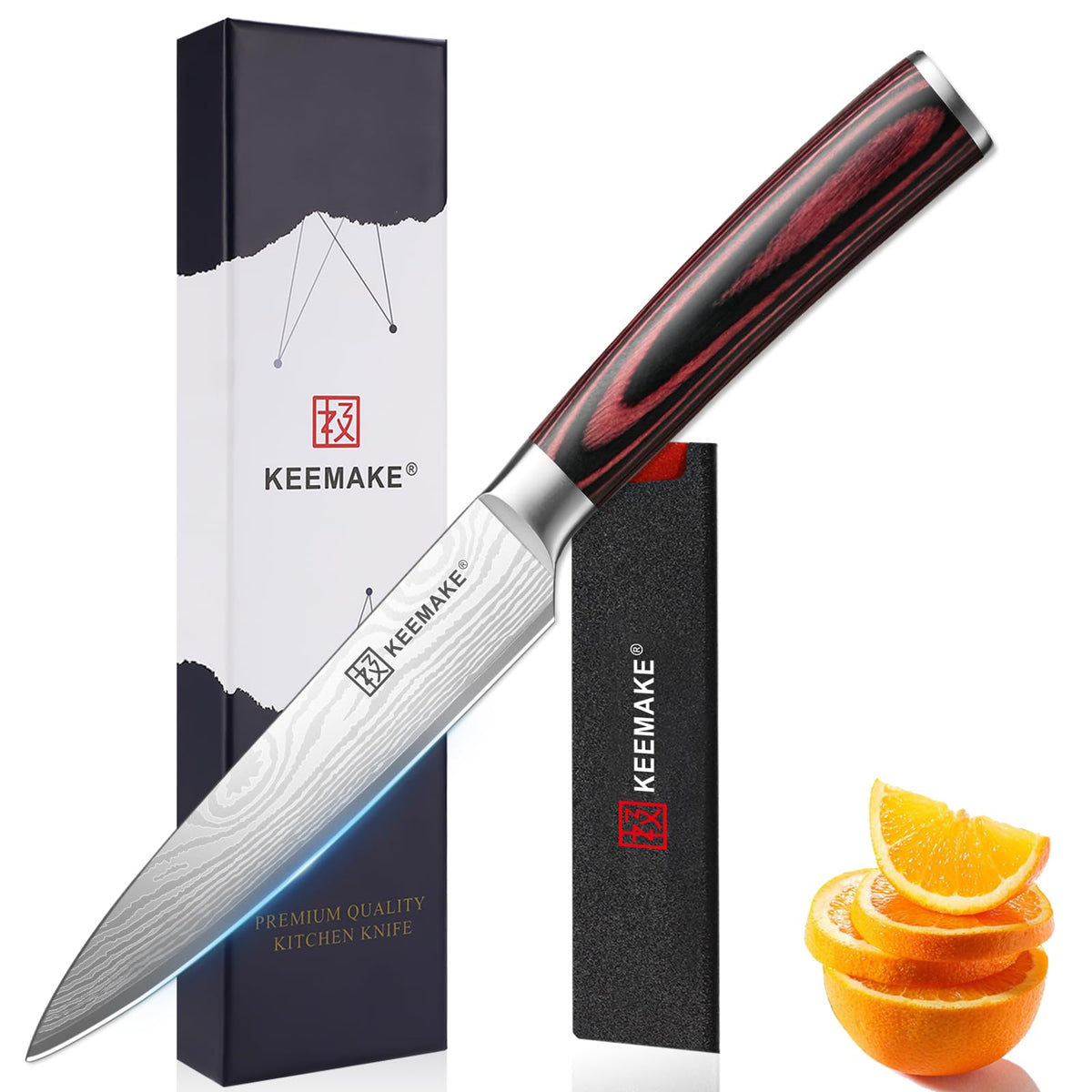 KEEMAKE utility knife front profile showing blade and handle for precise cutting