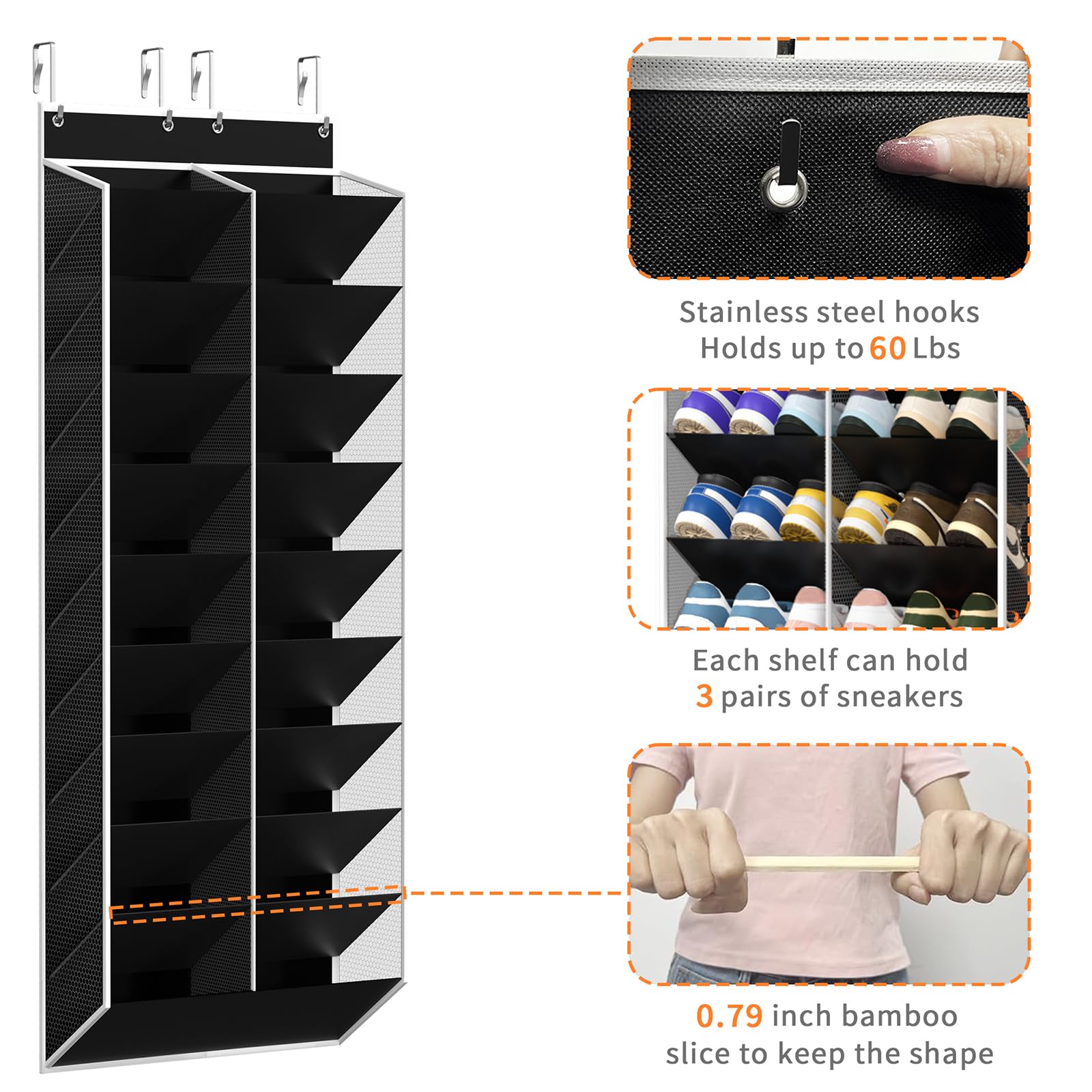 KEEPJOY bamboo baffle detail providing shelf support and reduced sagging