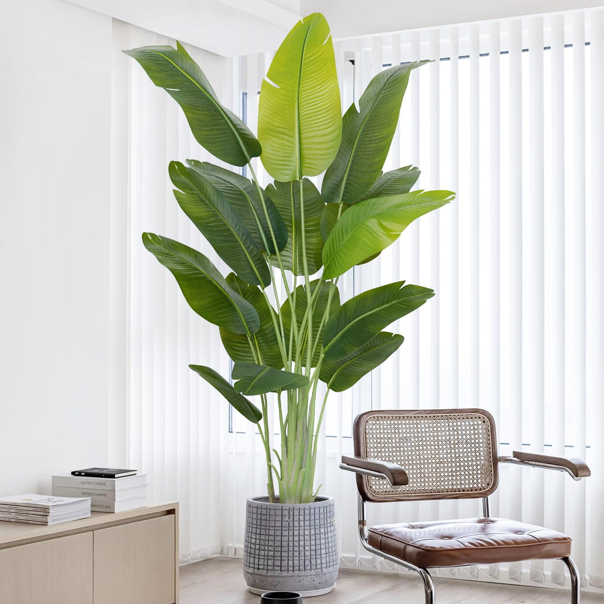 Keeplush front view showing full 6.6ft plant and dramatic silhouette for statement decor
