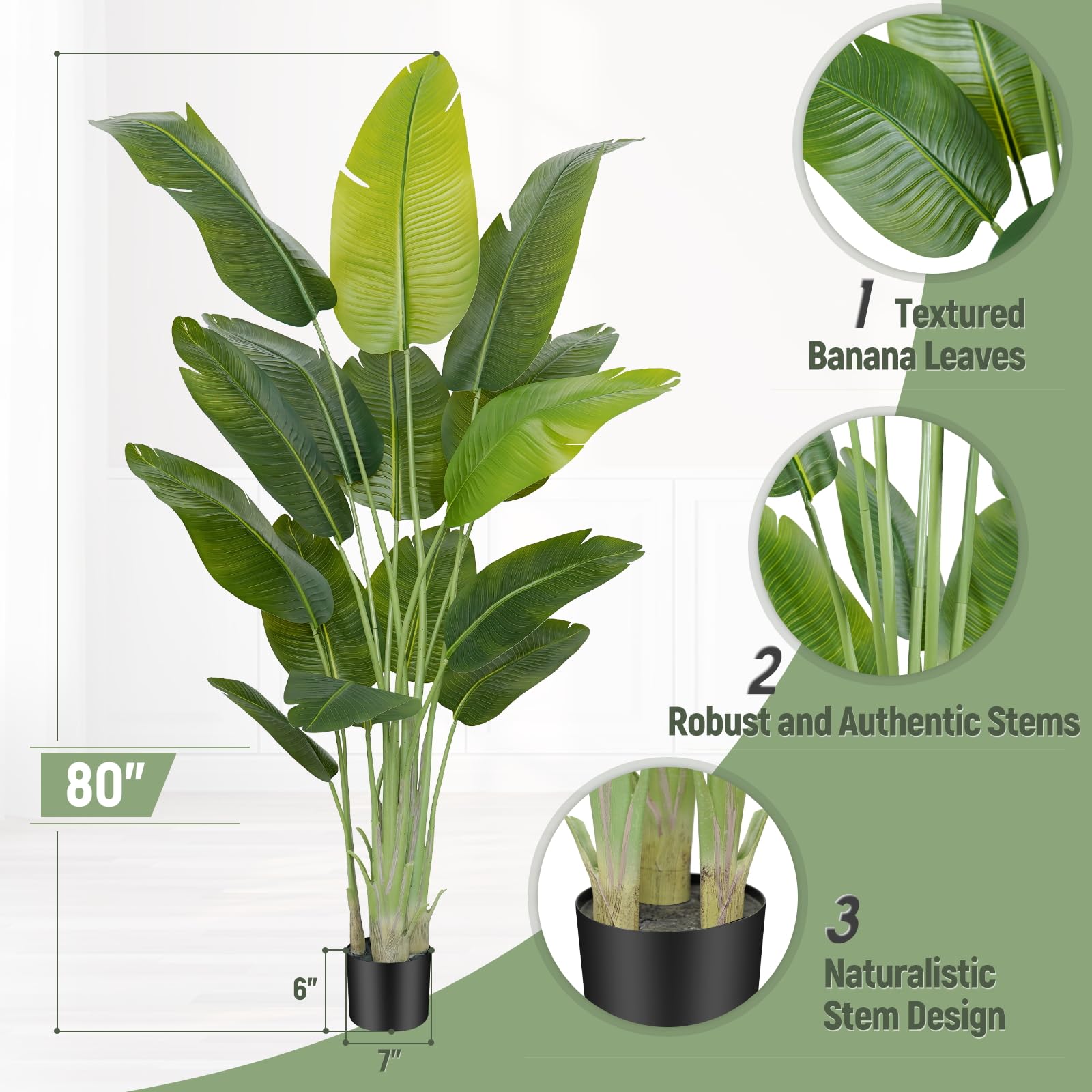 Keeplush detailed shot of the 15 trunks creating a dense, lifelike plant base