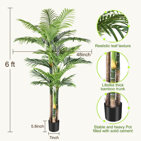 Keeplush palm on covered patio adding low-maintenance greenery and charm