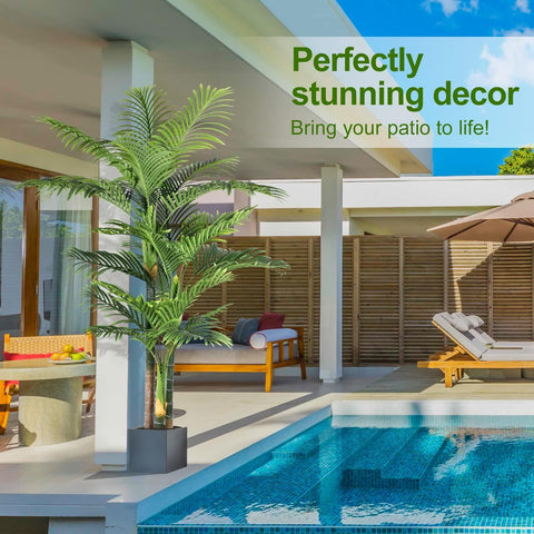 Keeplush palm styled in modern living room providing instant tropical ambiance