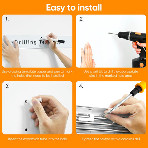 Keepwaters installation template and hardware ready for easy wall mounting