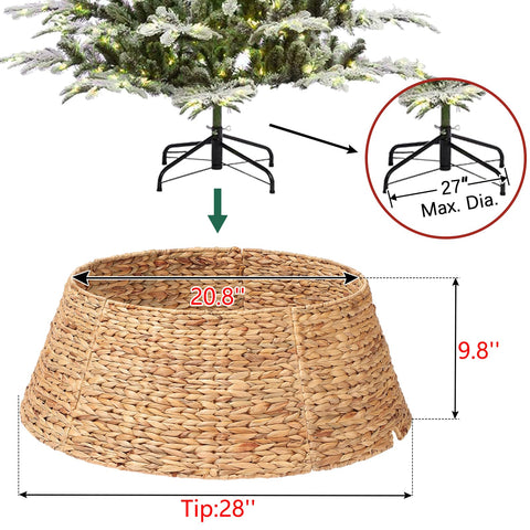 Keeric collar fitted on a pencil tree concealing stand and cords neatly