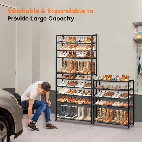 KEETDY bottom tier holding tall boots, keeps bulky footwear upright and accessible