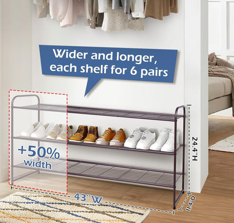 KEETDY close-up of wired grid shelf highlighting airflow and stable shoe support