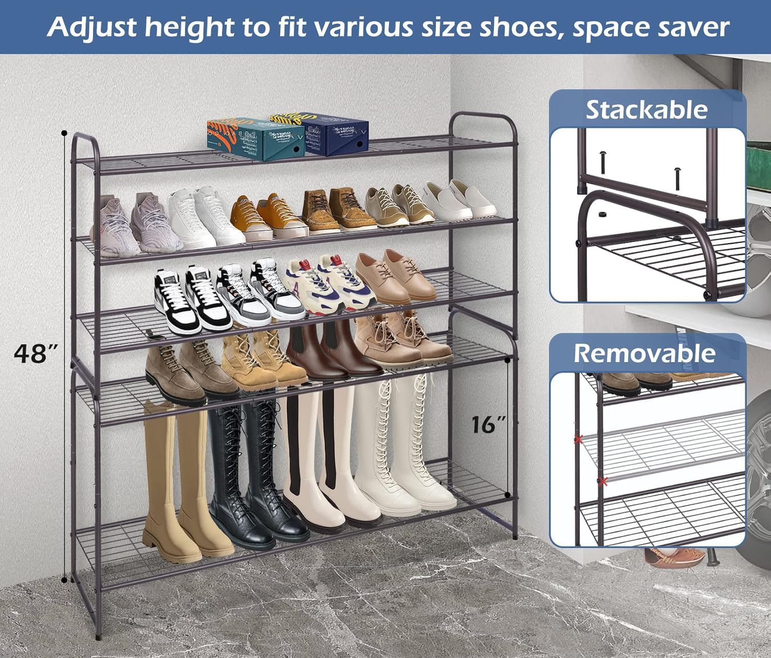 KEETDY two units stacked to six tiers showing scalable storage and space efficiency