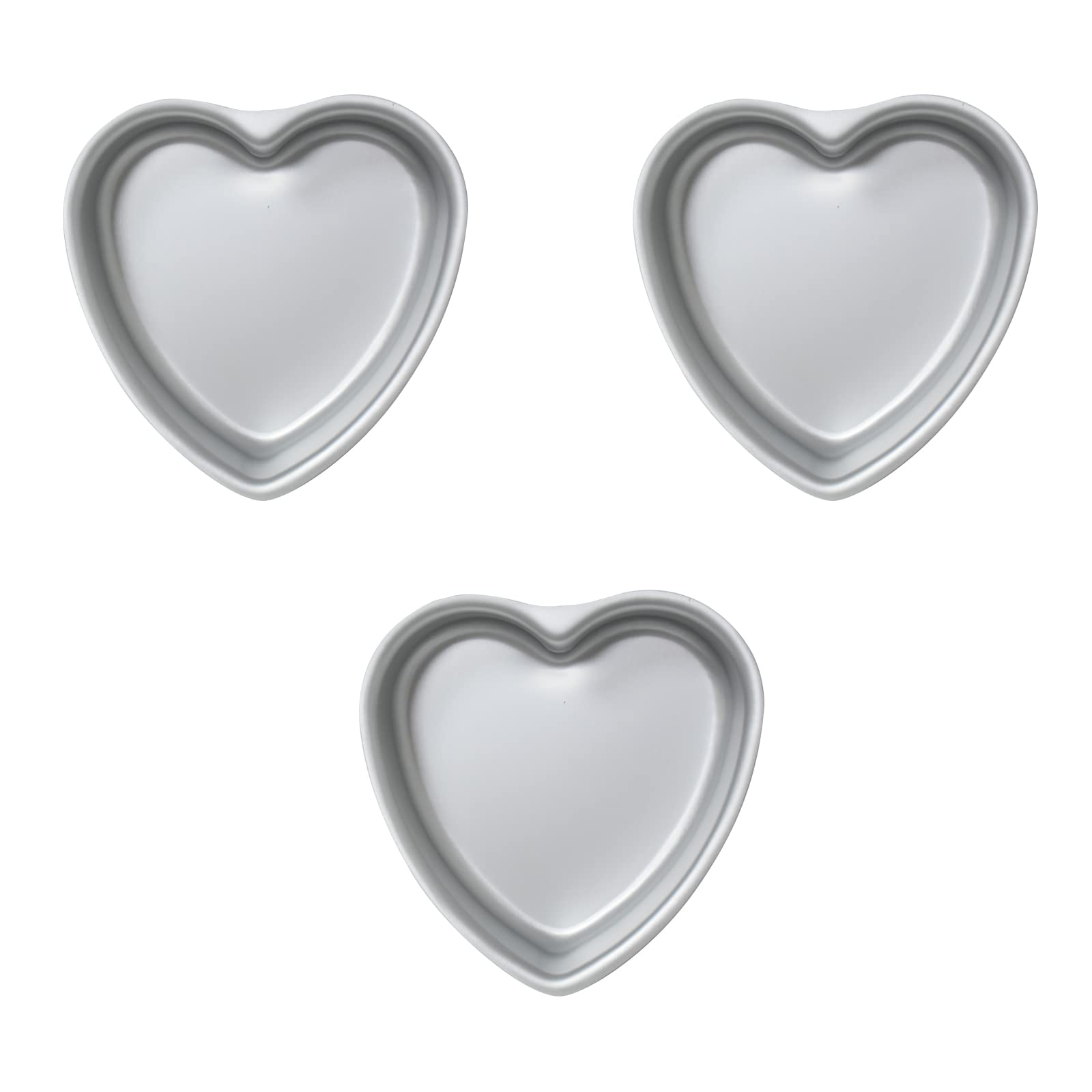 kefyixc front view of three heart pans showing compact set and ready-to-use benefit