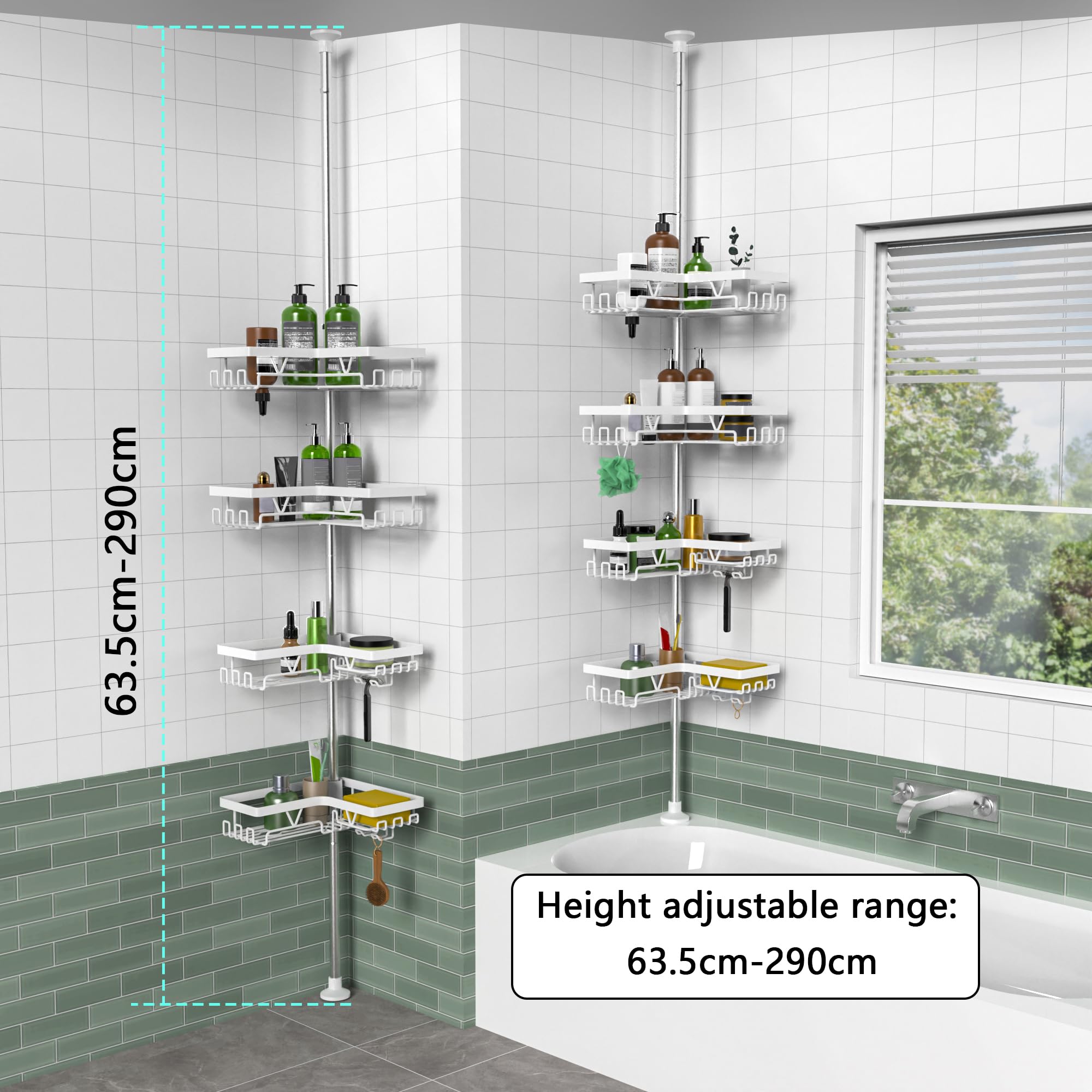KEGII caddy height comparison with ceiling demonstrating adjustable fit