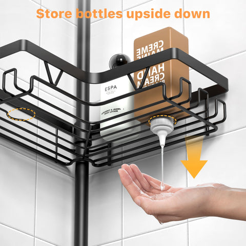 KEGII in-shower scene with bottles neatly arranged for easy reach