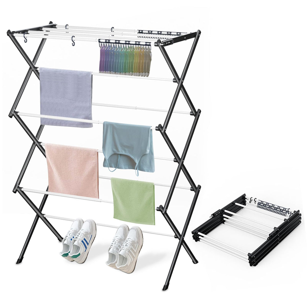KeingGcopr front view showing open rack and compact storage benefit