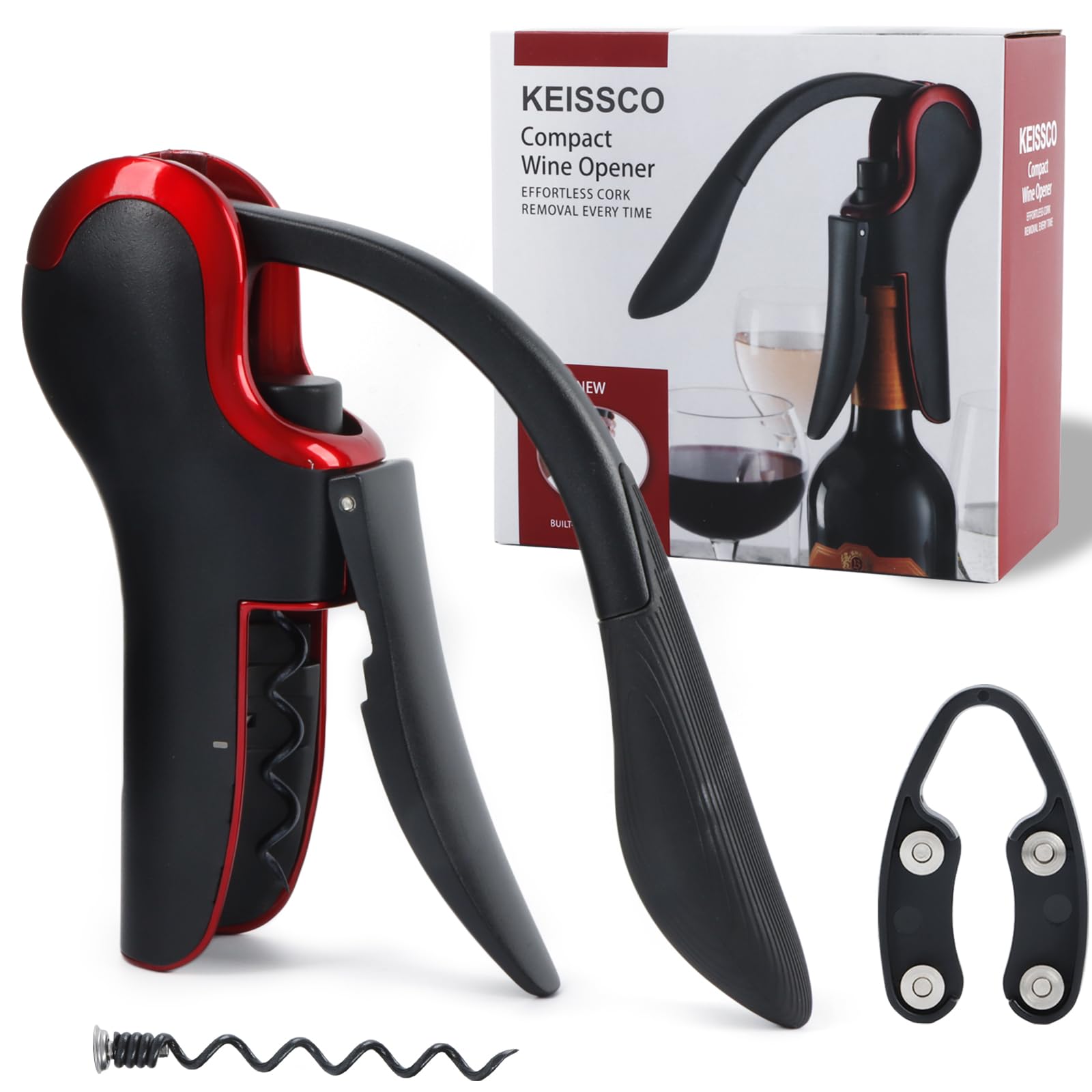 KEISSCO built-in foil cutter close-up for fast capsule removal benefit