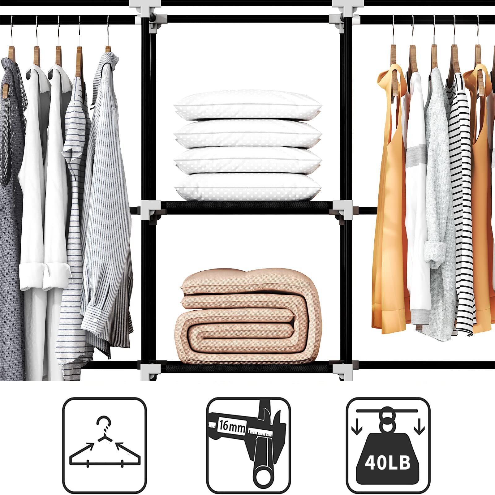 KEKIWE wardrobe in bedroom setting showing compact, tidy storage benefit