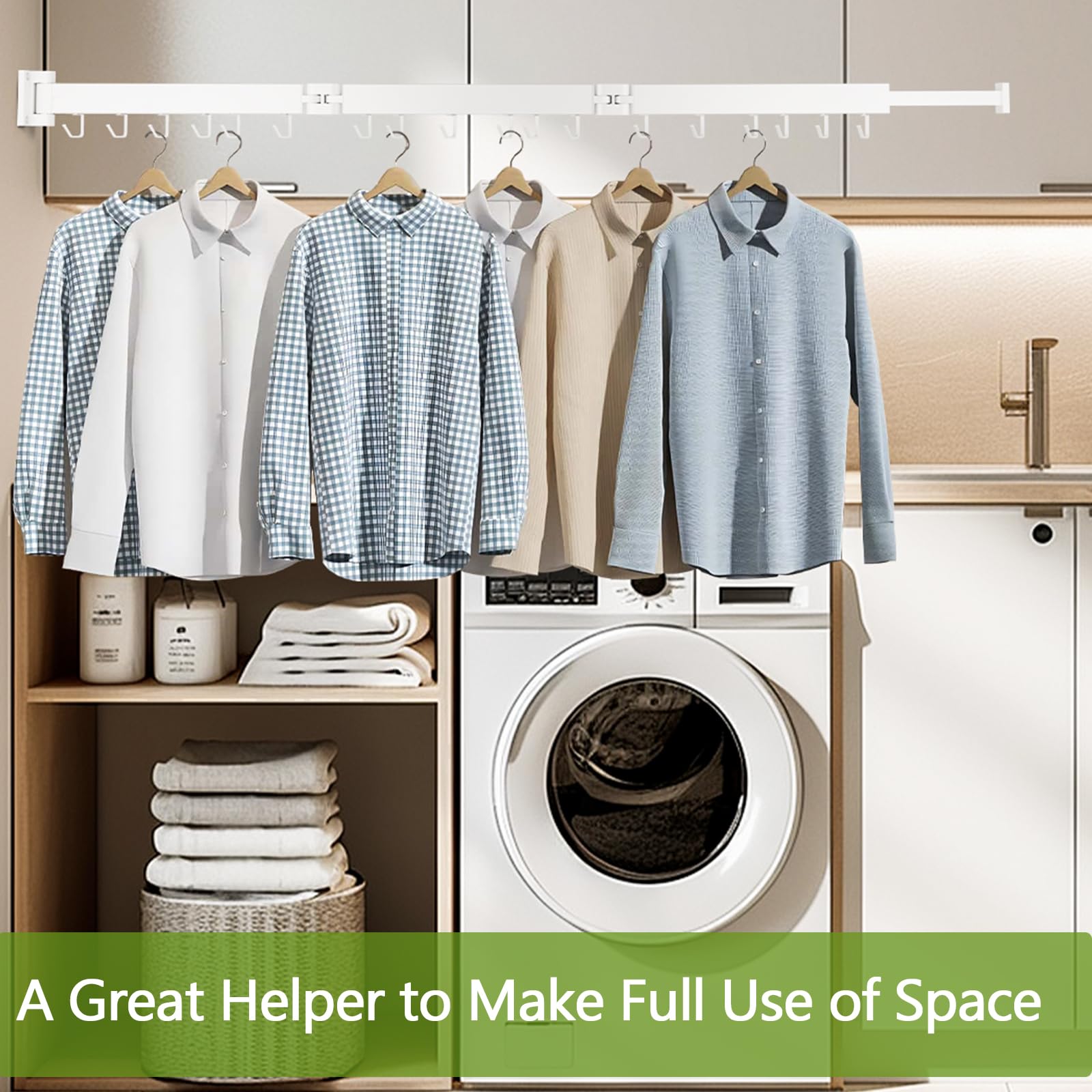 Kelisiting folded flat against wall demonstrating compact storage benefit