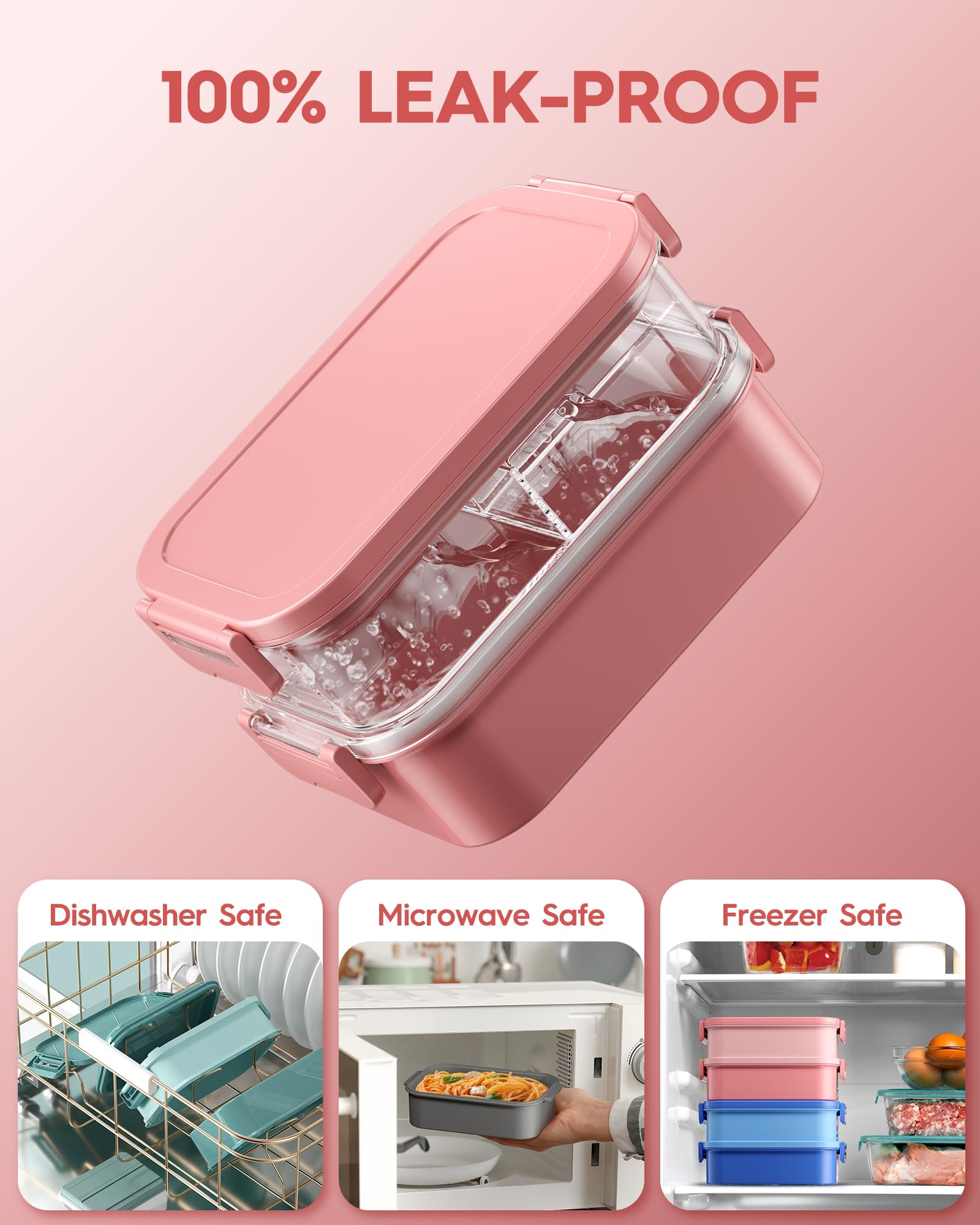 KEMETHY close-up of silicone seal and buckle ensuring leakproof, airtight storage