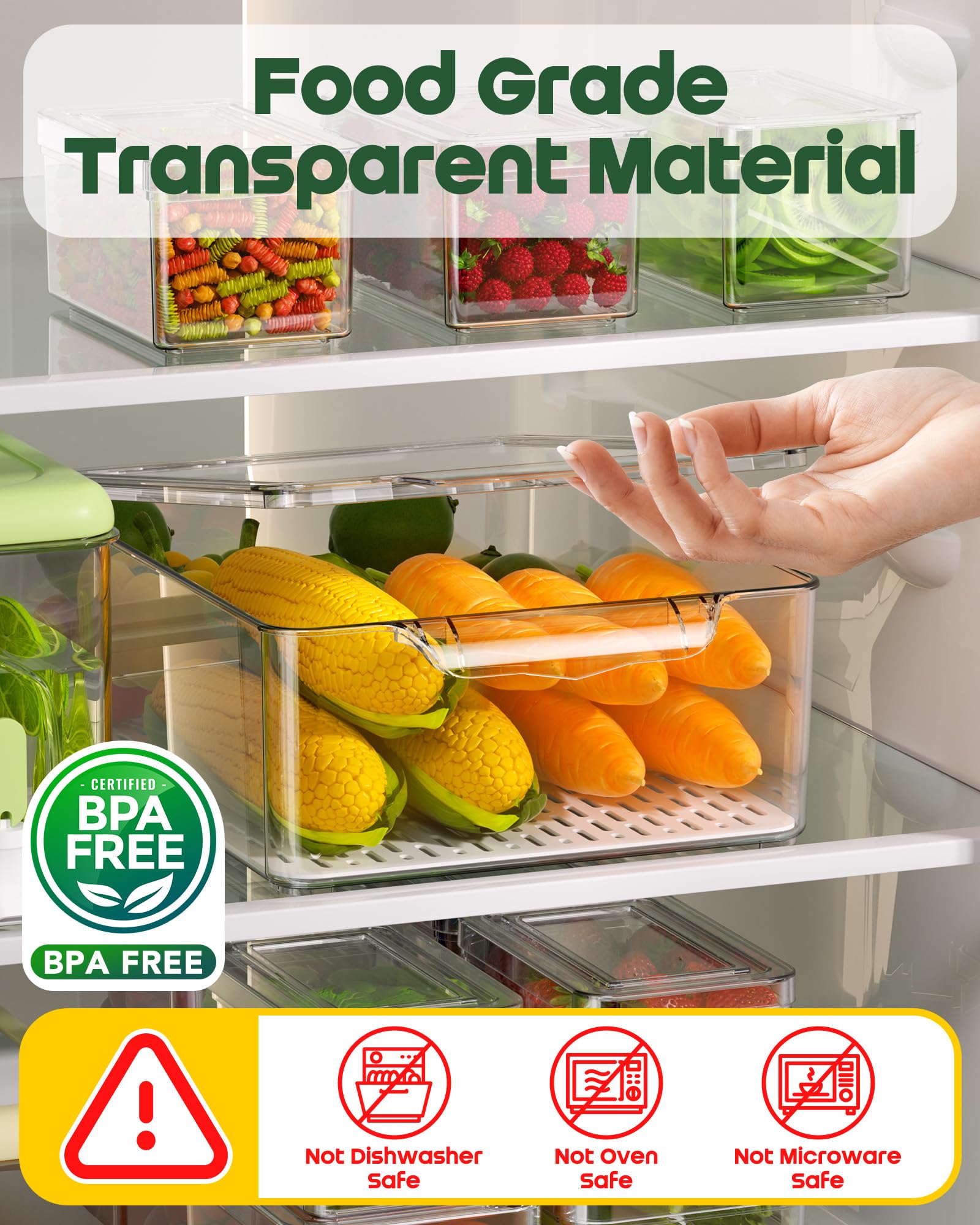 KEMETHY lid detail showing snug fit to keep out dust and reduce refrigerator odors