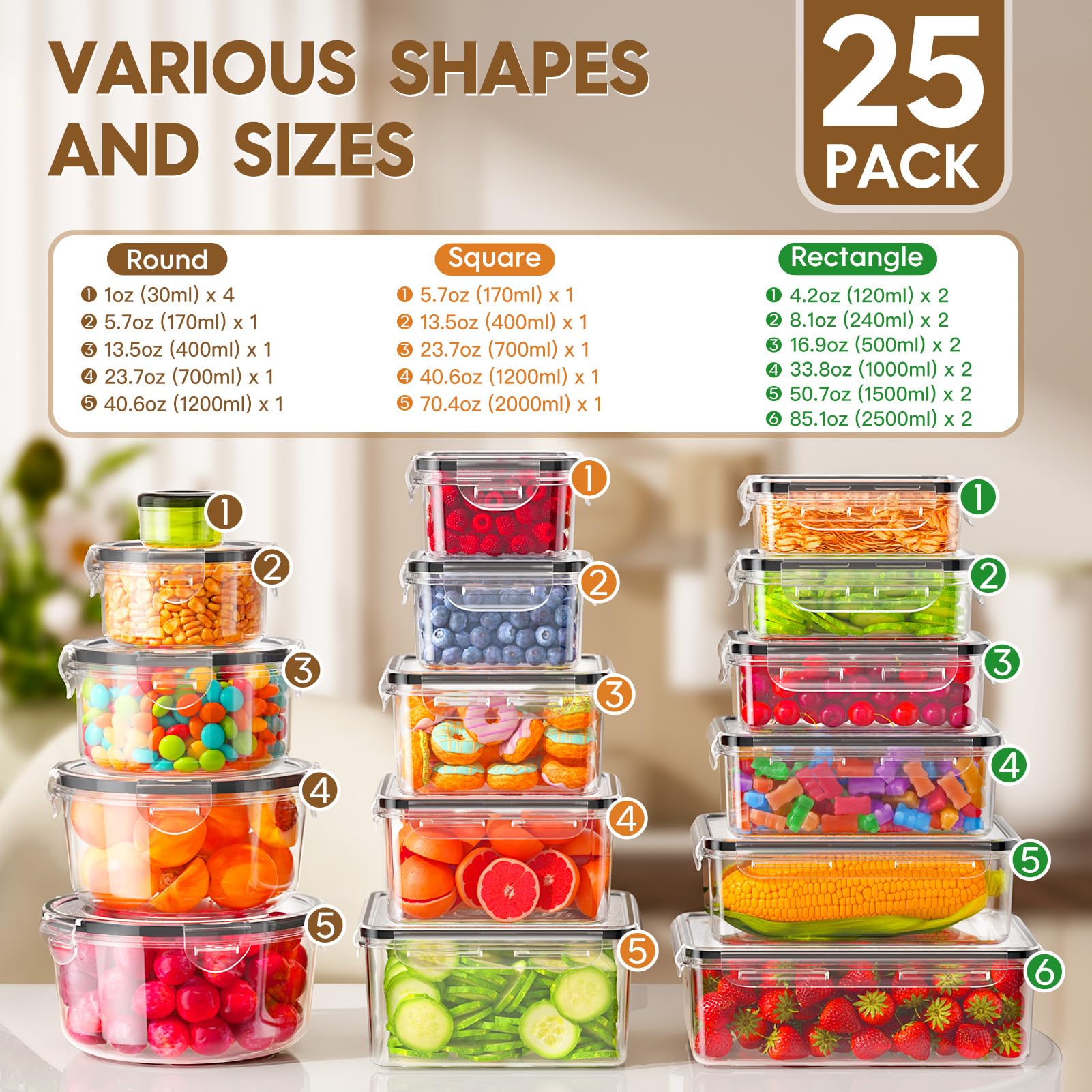 KEMETHY stacked rectangular containers demonstrating space-saving storage