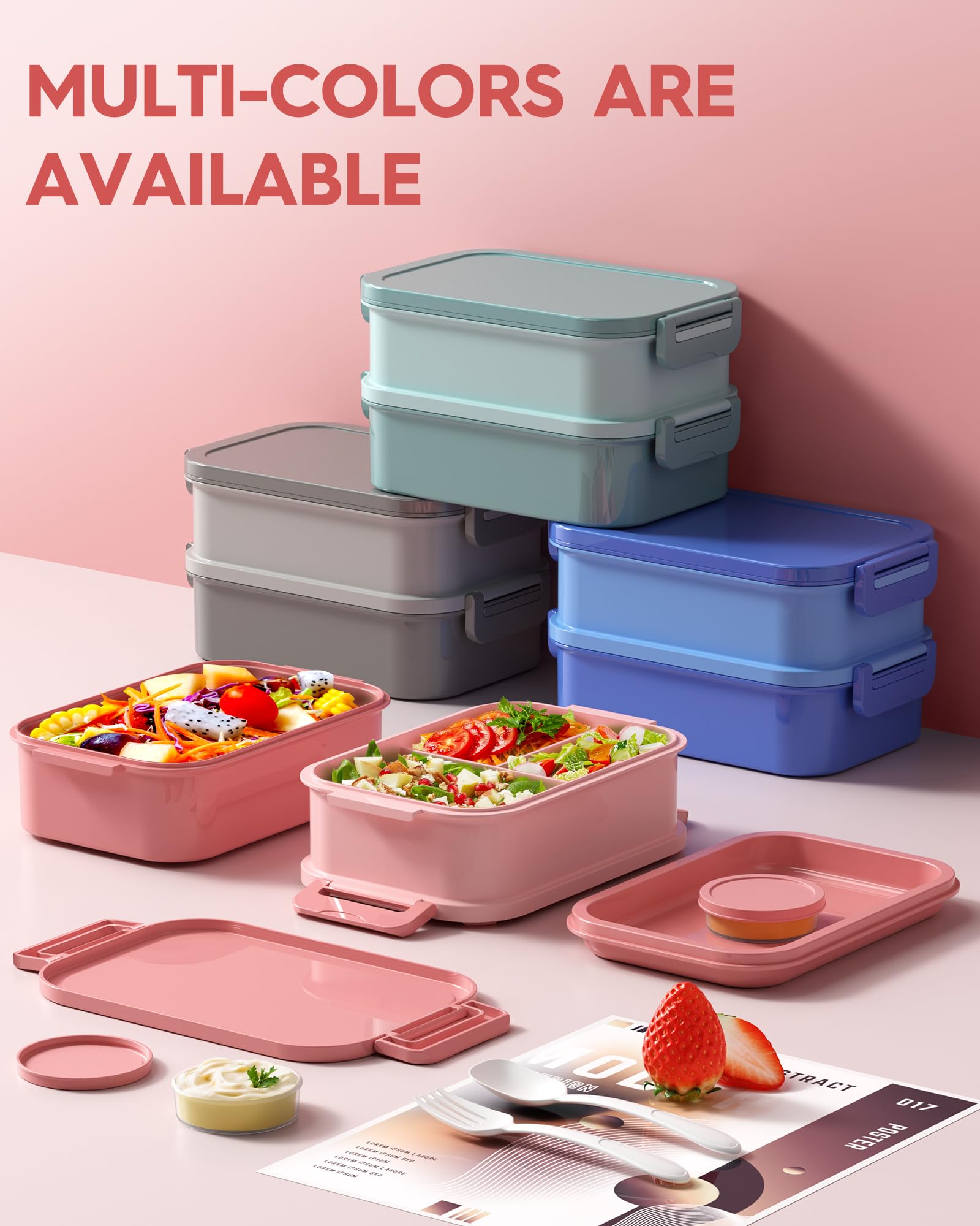 KEMETHY bento next to water bottle showing practical size and portion control
