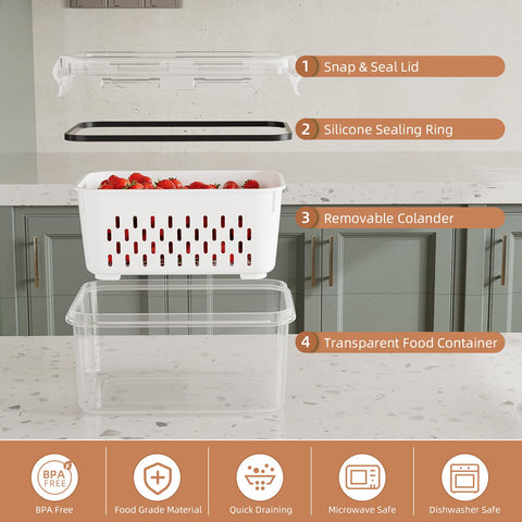 KEMETHY lineup showing five sizes and capacities for flexible fridge organization