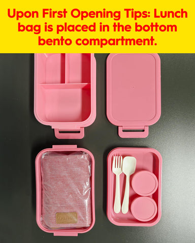 KEMETHY three-tier stackable bento box side view illustrating compact travel benefit