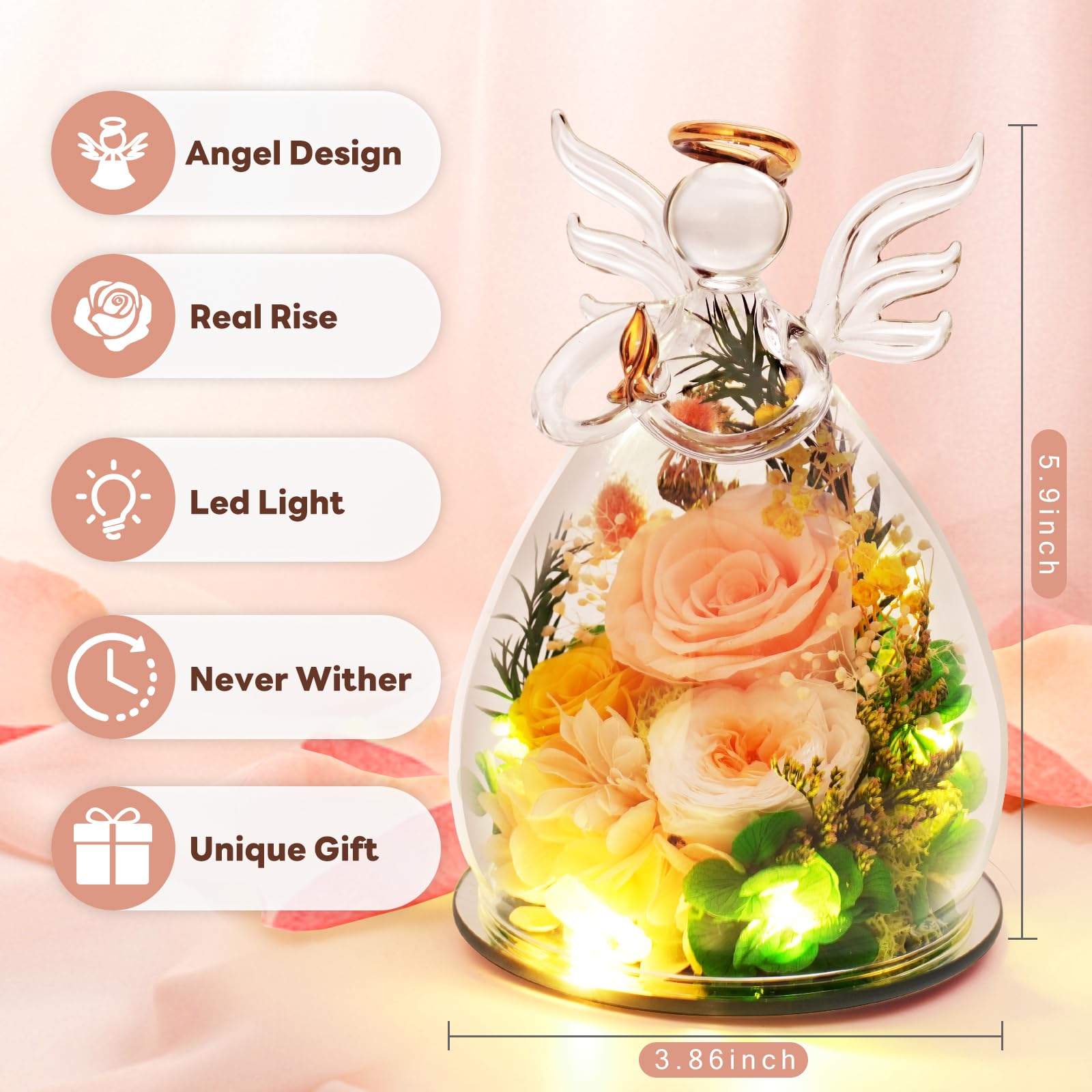 Kemiputi close-up of preserved rose texture preserving natural look and color