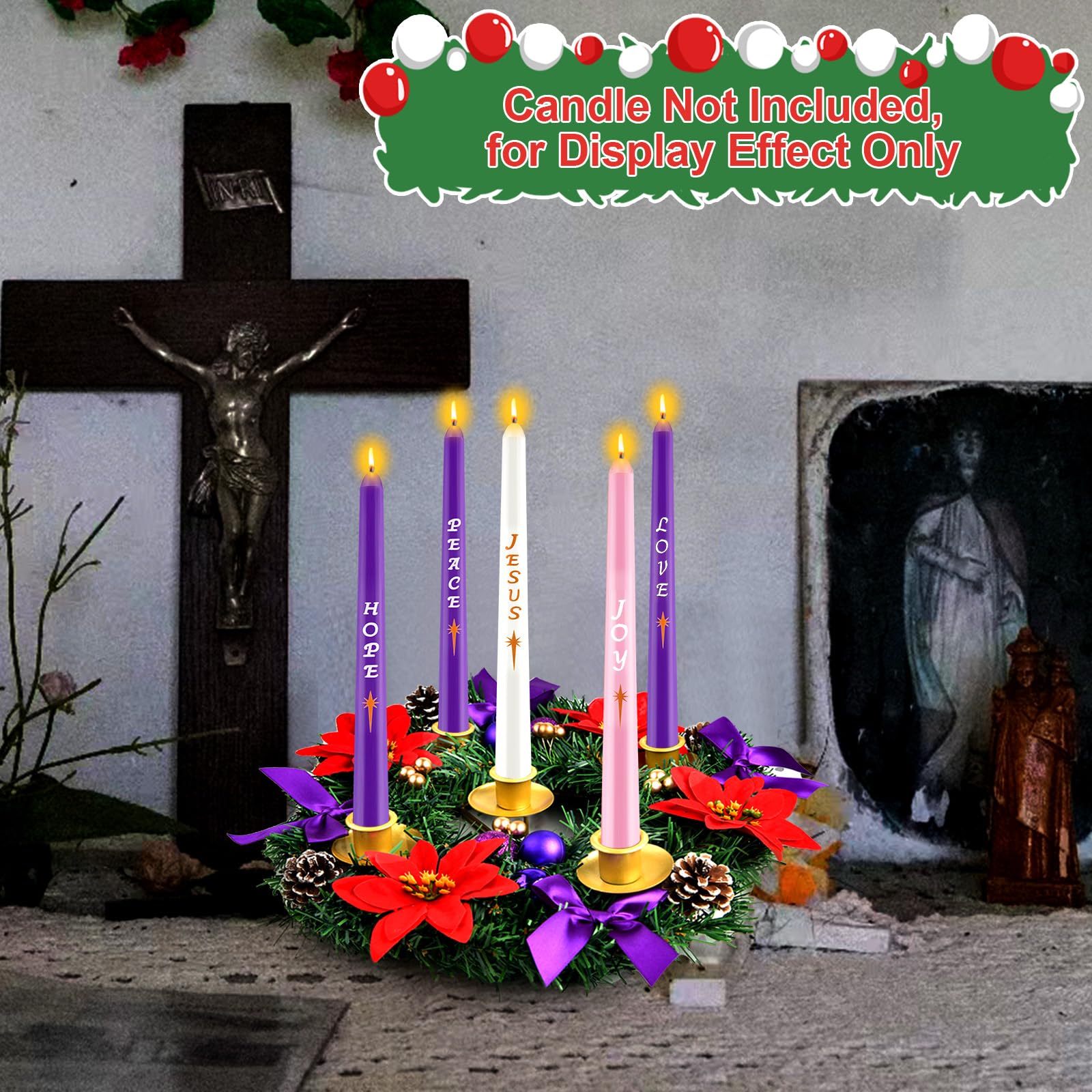 Kenburg wreath size comparison beside common objects demonstrating compact 12-inch footprint