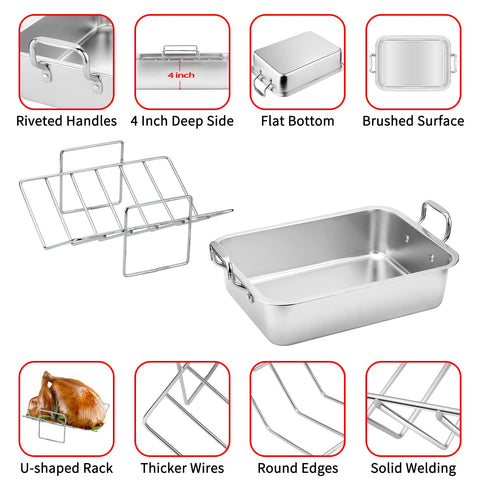 Kendane roasting pan in oven demonstrating even heat roasting and reliable performance