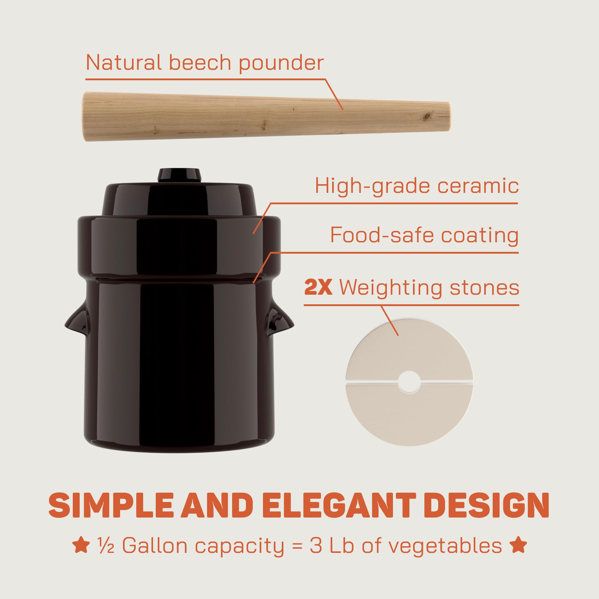Kenley label and stoneware finish close-up showing food-safe glaze and durable build
