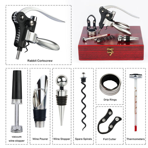 KENSOSO rabbit corkscrew close-up showing stainless steel lever for effortless cork removal