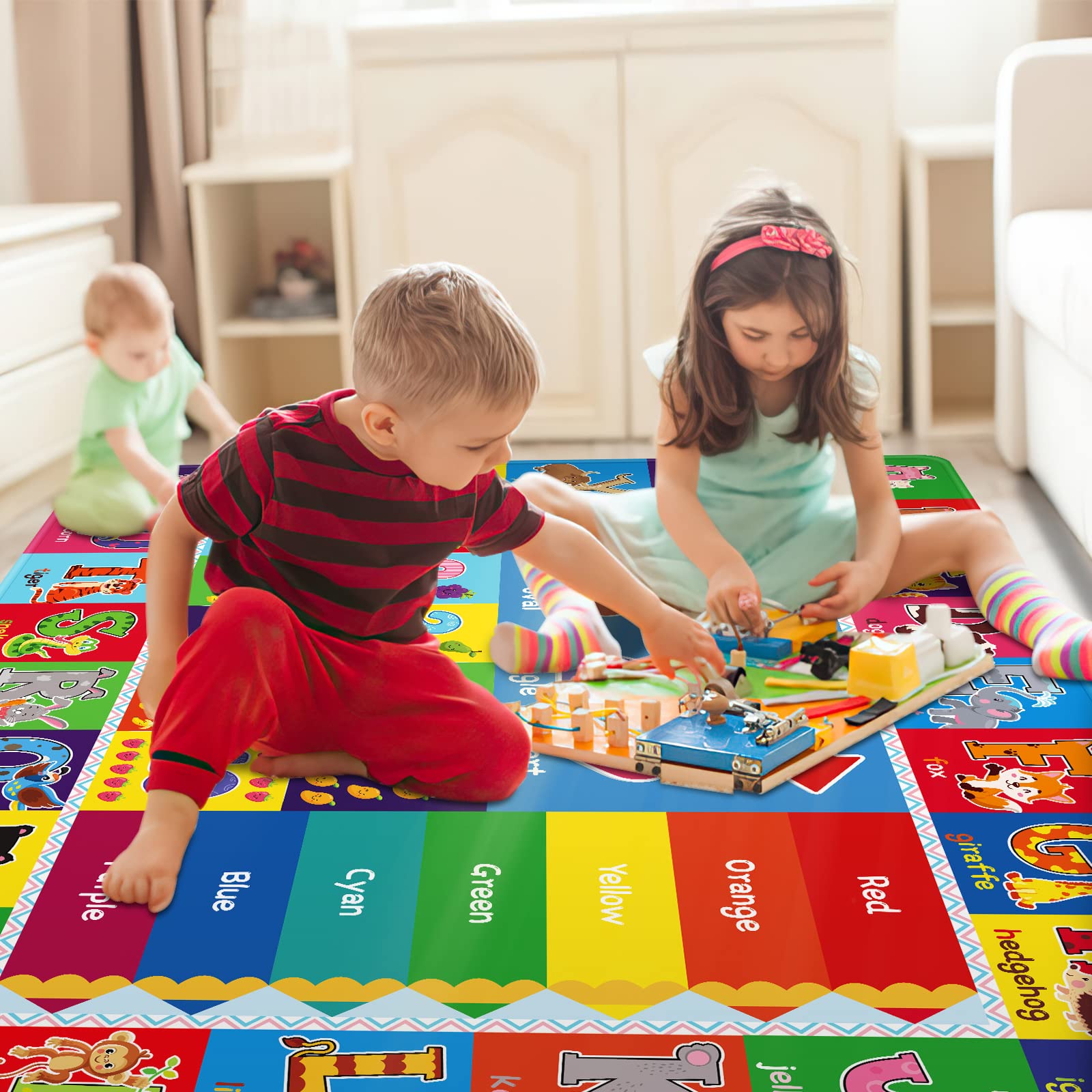 Kentaly size comparison with toys showing mat scale for playroom coverage