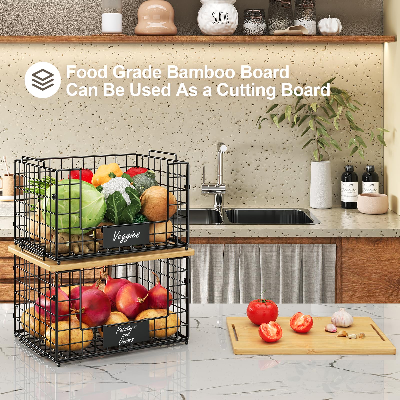 keomaisyto bamboo top placed on basket offering food-safe surface