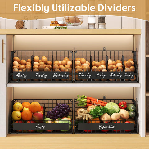 keomaisyto two baskets stacked to save counter space with secure reinforced clasps