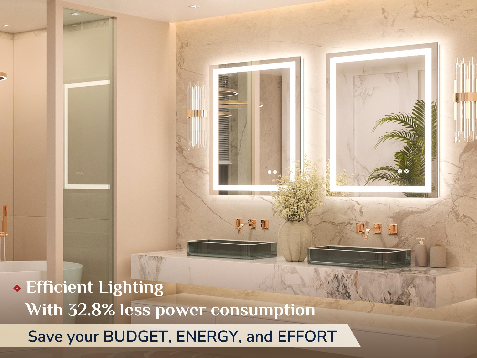 Keonjinn close-up of LED strips and glass edge showing quality lighting and finish