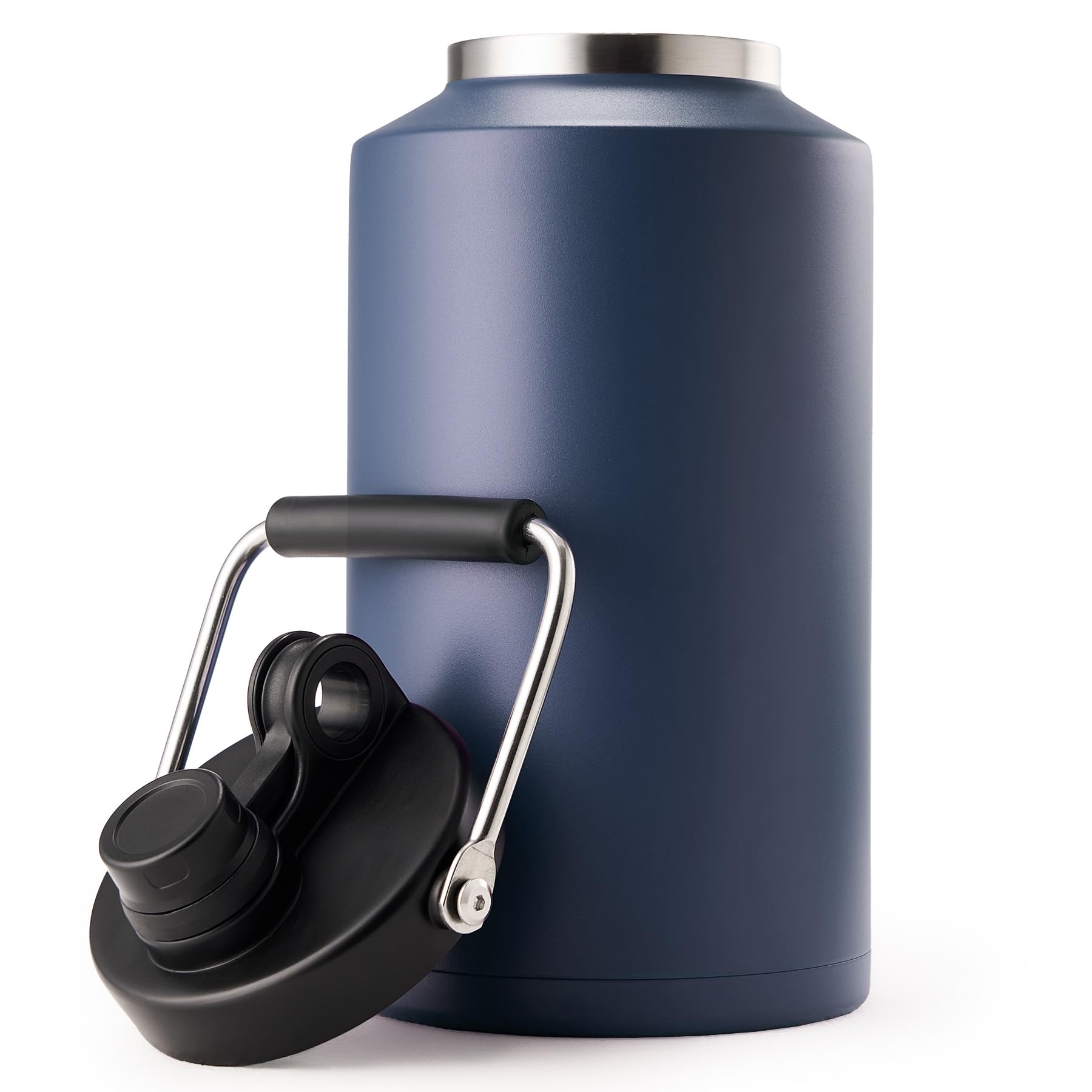 Kerilyn gallon jug front view showing dark blue finish and ergonomic handle for portability