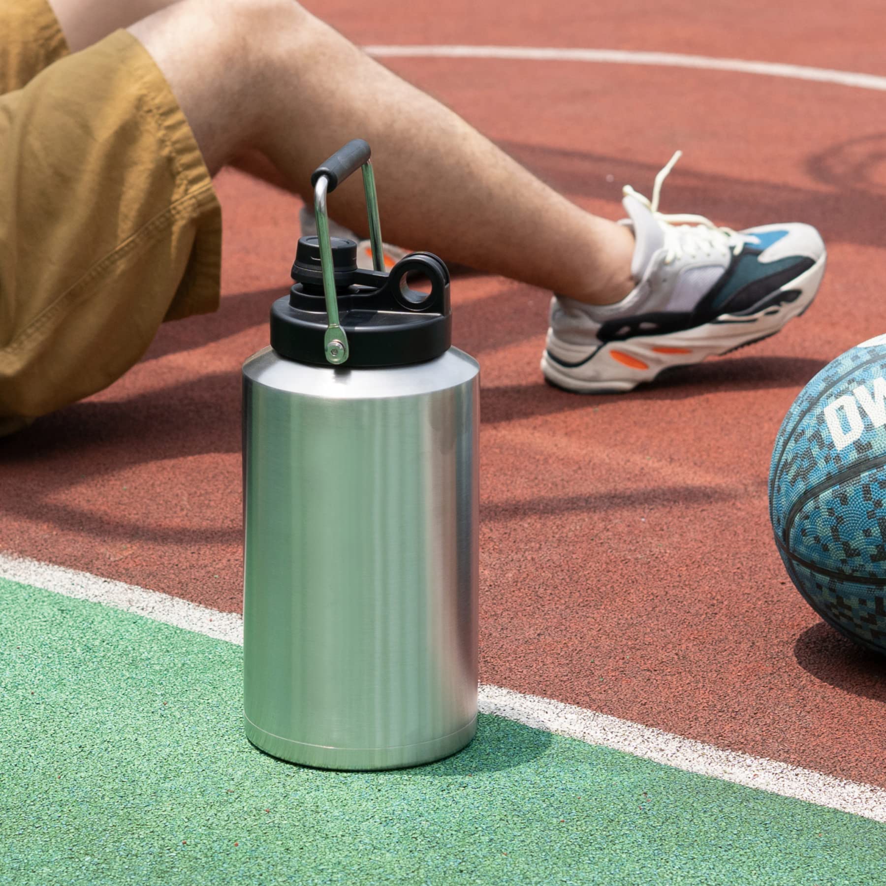 Kerilyn jug in use at campsite showing all-day hydration convenience benefit