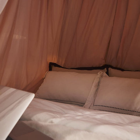Kertnic canopy set in playroom creating cozy private nook for play