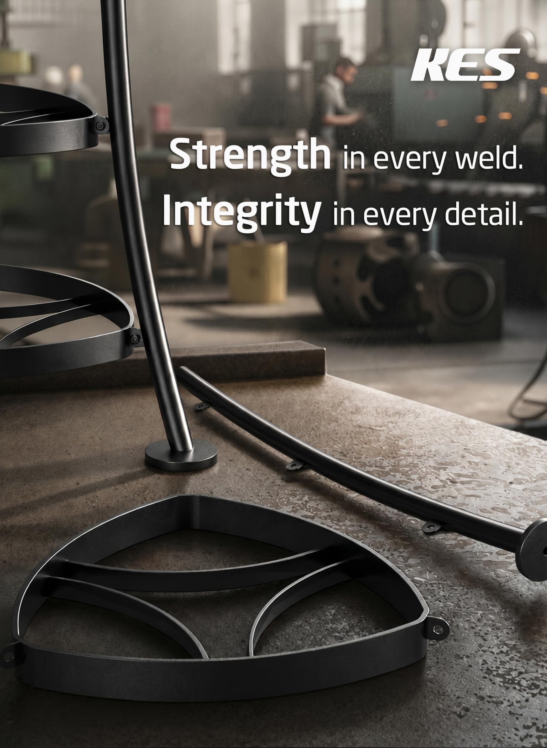 KES shelf closeup welds highlighting heavy-duty welded joints for strength