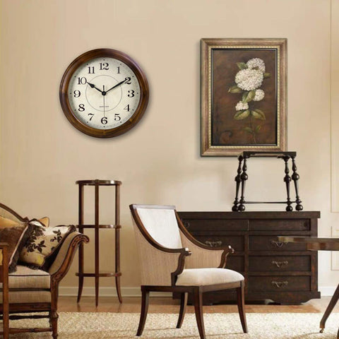 Kesin wall clock in living room showing decorative impact and quiet operation