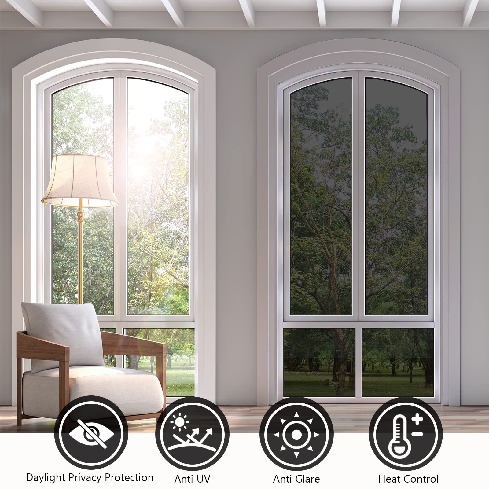 KESPEN on bedroom window preventing outside view while keeping light