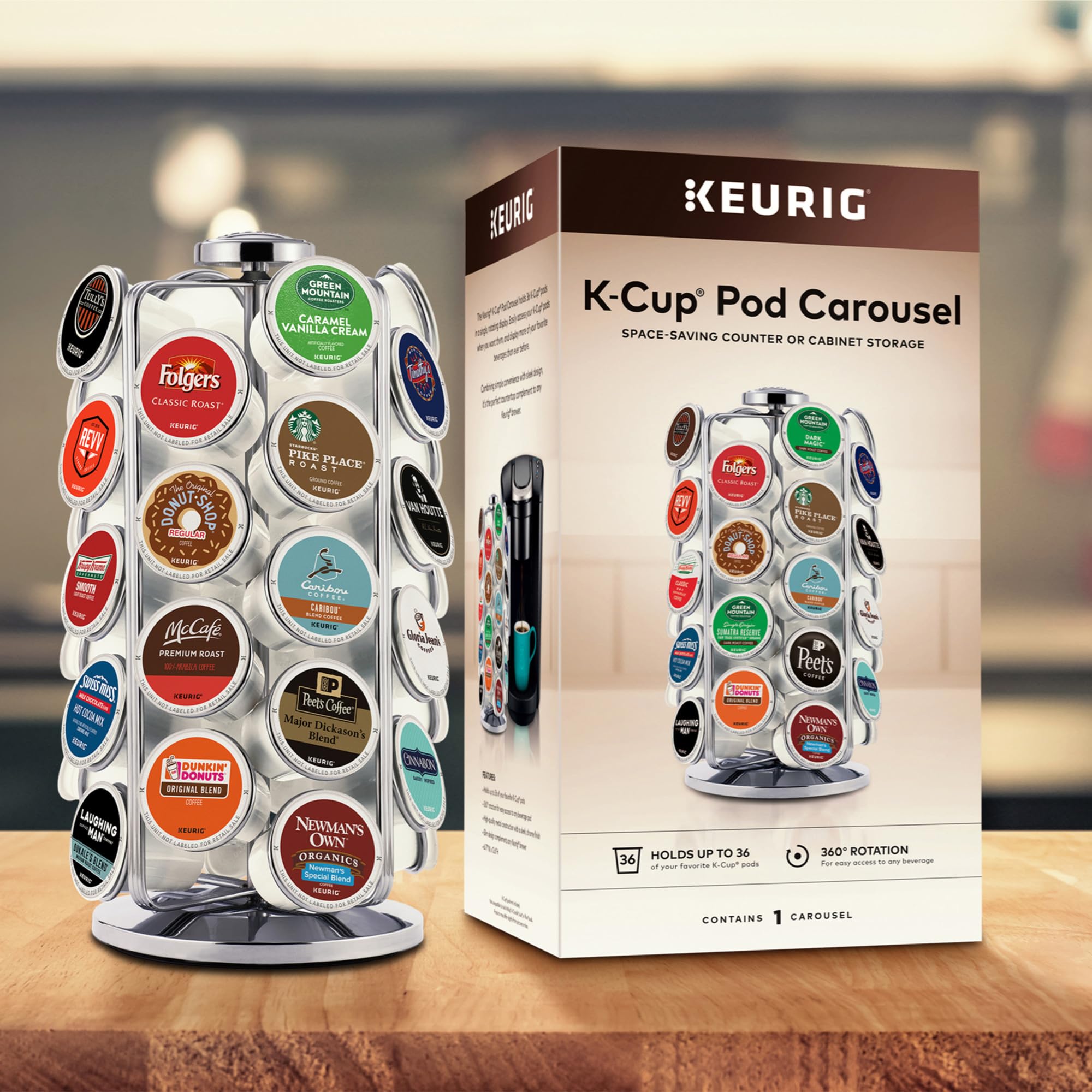 Keurig top-down shot demonstrating smooth 360-degree rotation